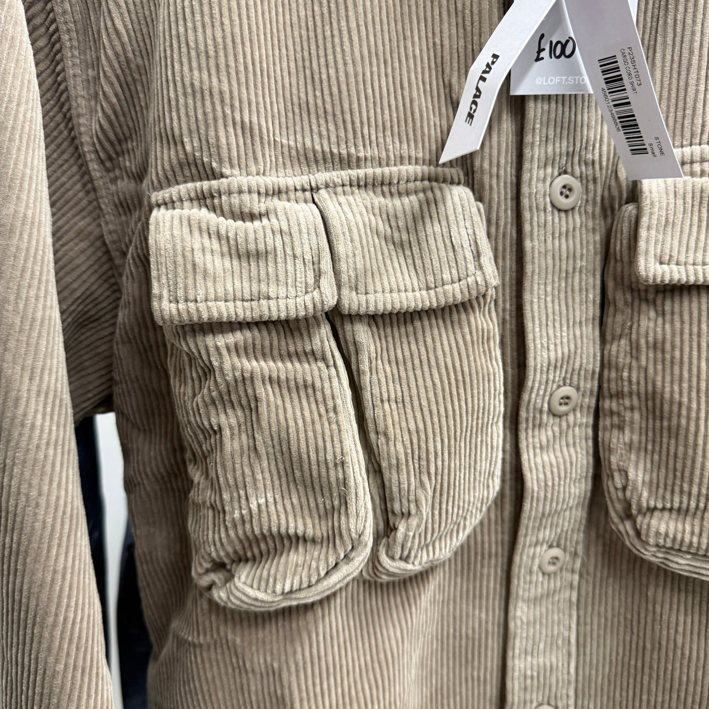 Palace Cargo Cord Shirt 'Stone'