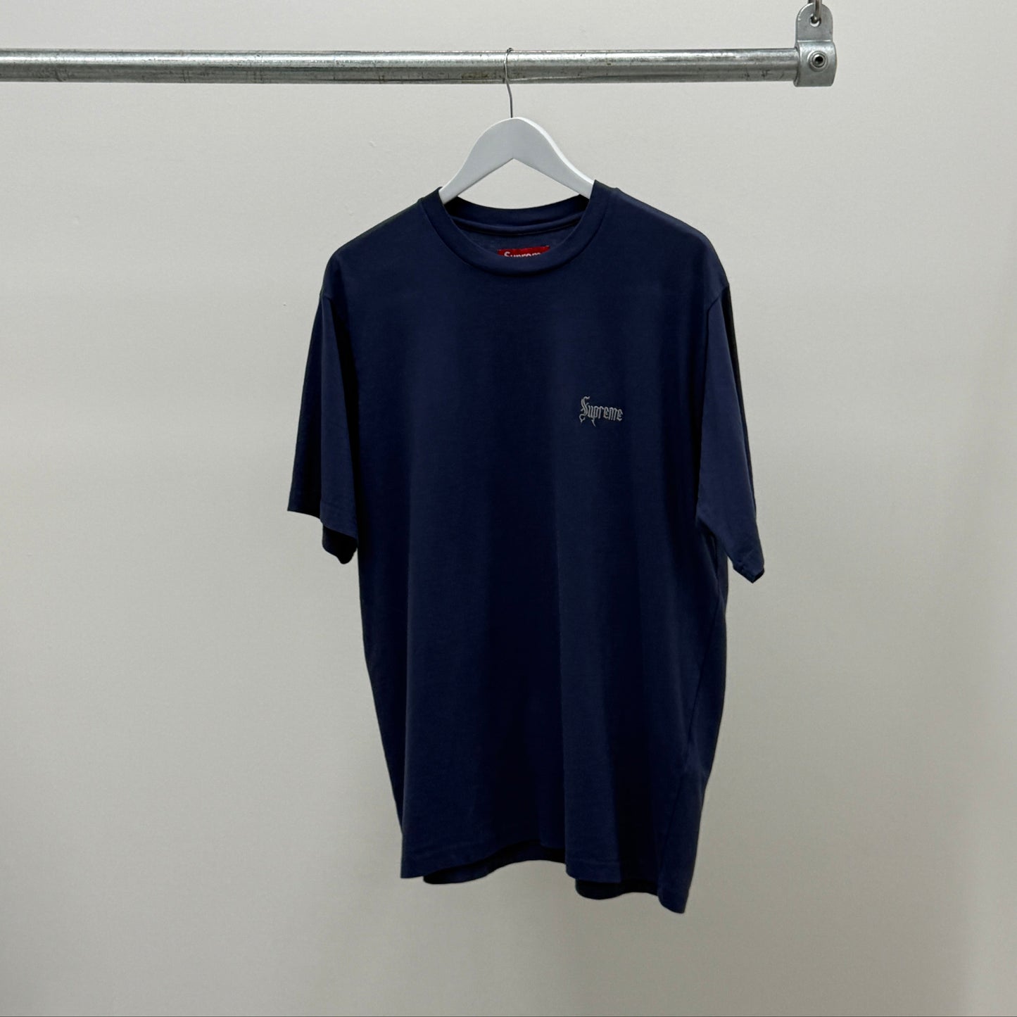Supreme Classic Script Washed T-Shirt 'Navy'