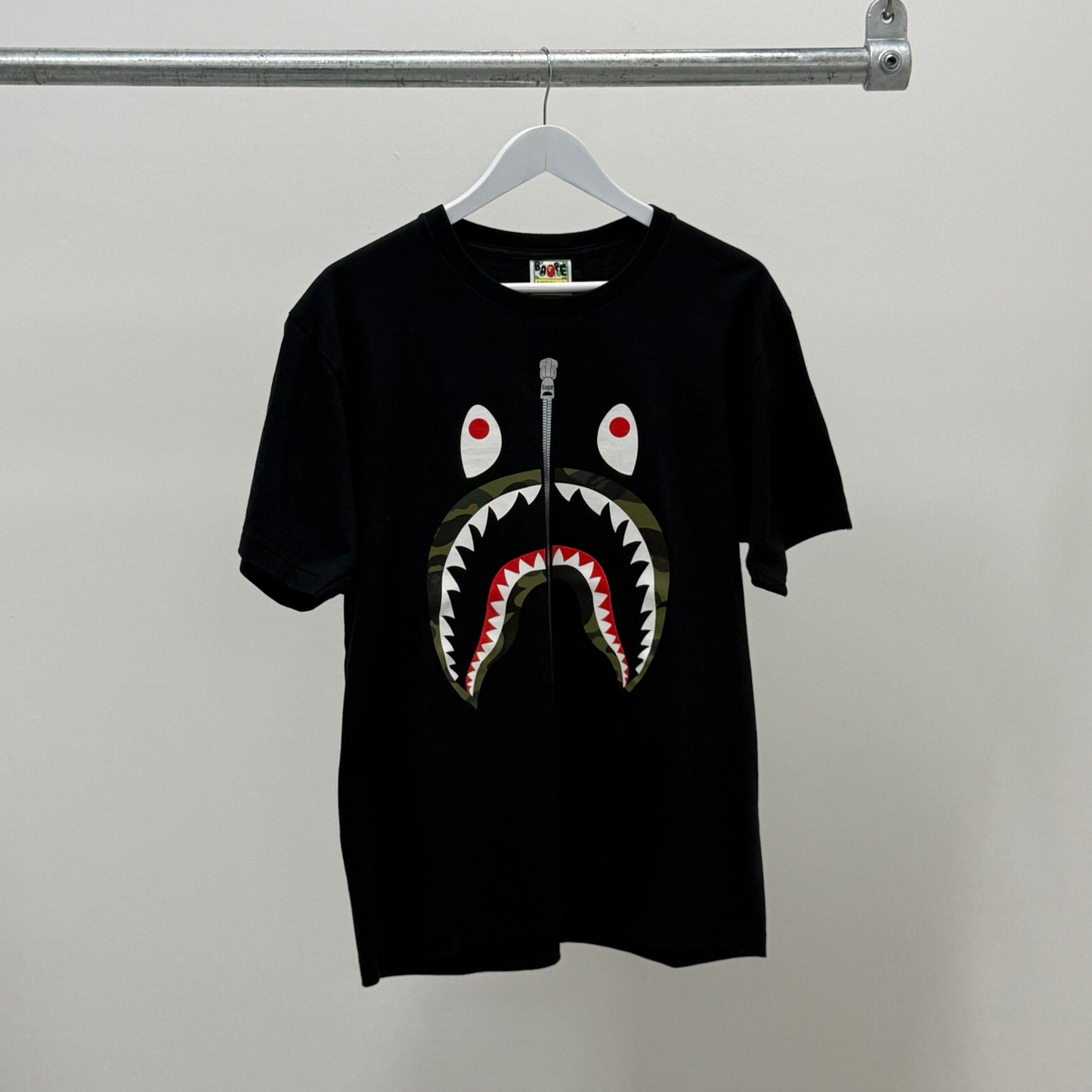 Bape Shark Zip Up T-Shirt 'Black'