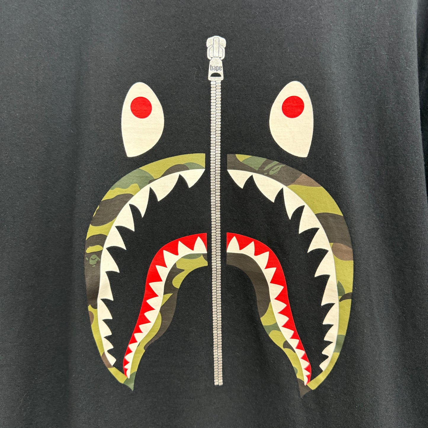 Bape Shark Zip Up T-Shirt 'Black'