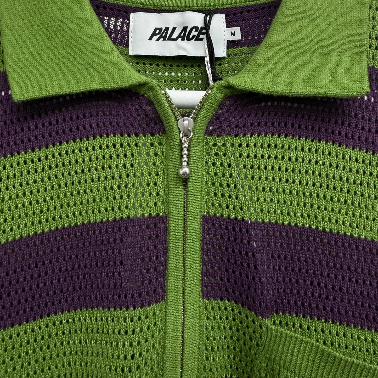Palace Stripe Mesh Polo 'Green/Purple'