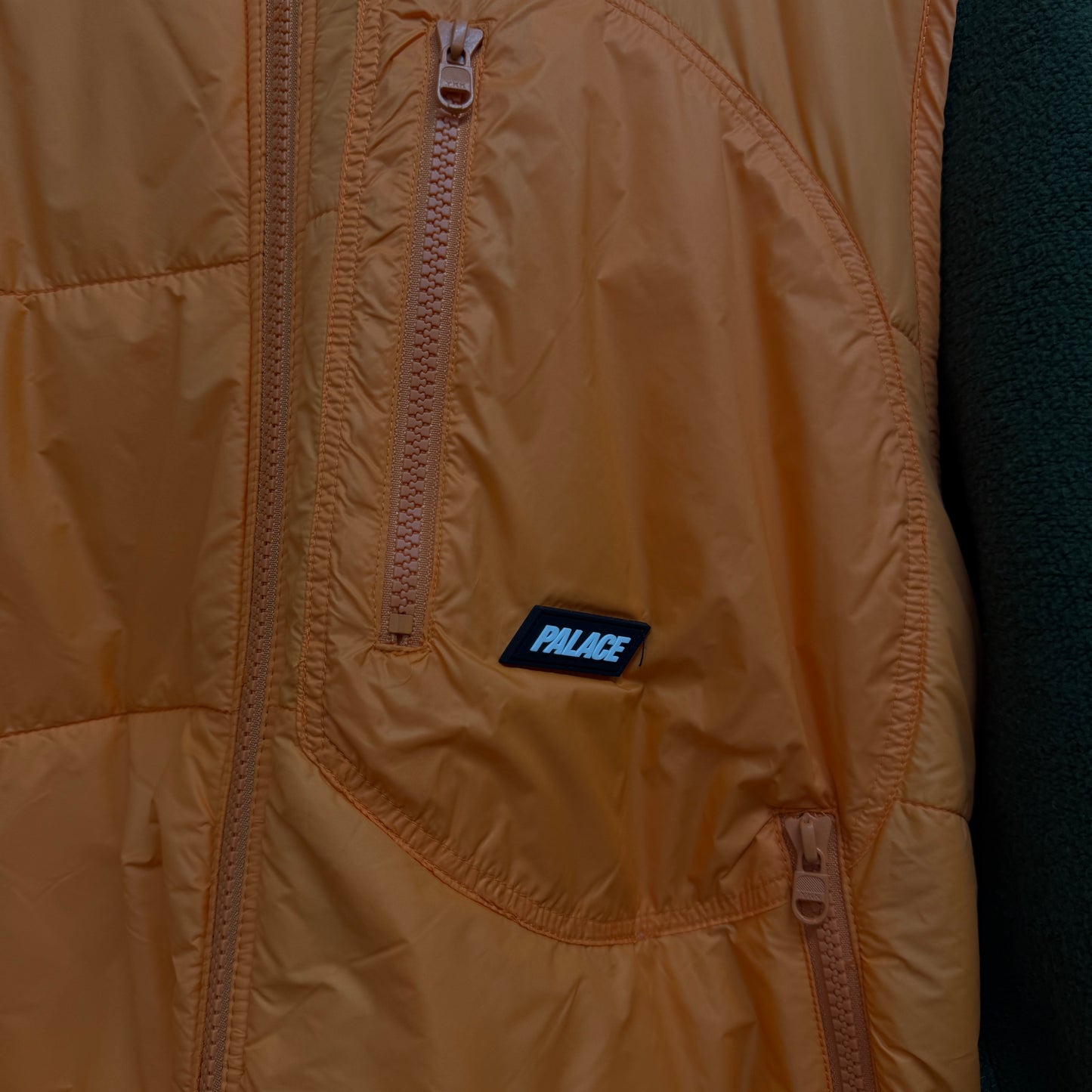 Palace Reversible Vest Hood 'Green/Orange'
