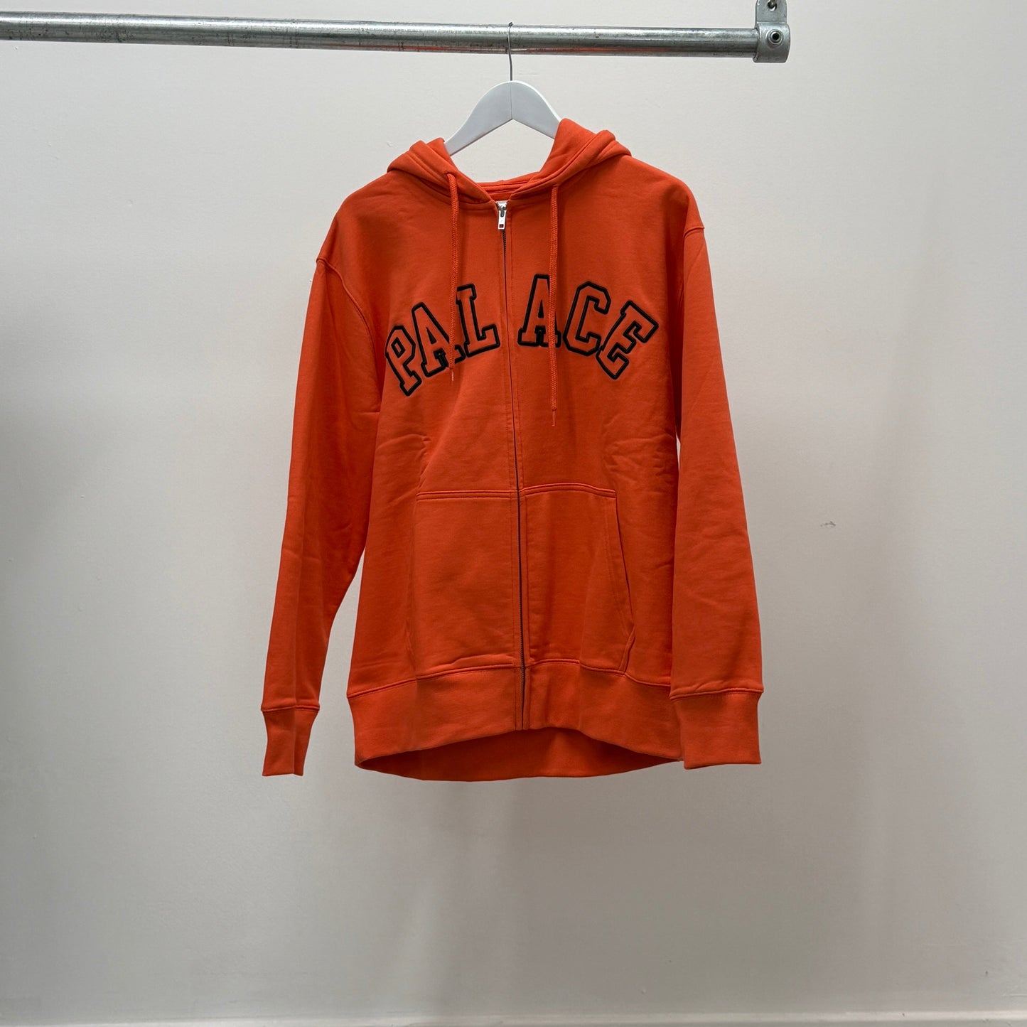 Palace Outline Arch Zip Hooded Sweatshirt 'Orange'