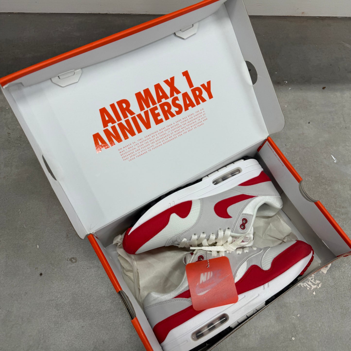 Nike Air Max 1 'Anniversary Red' (2017) *USED WITH BOX*