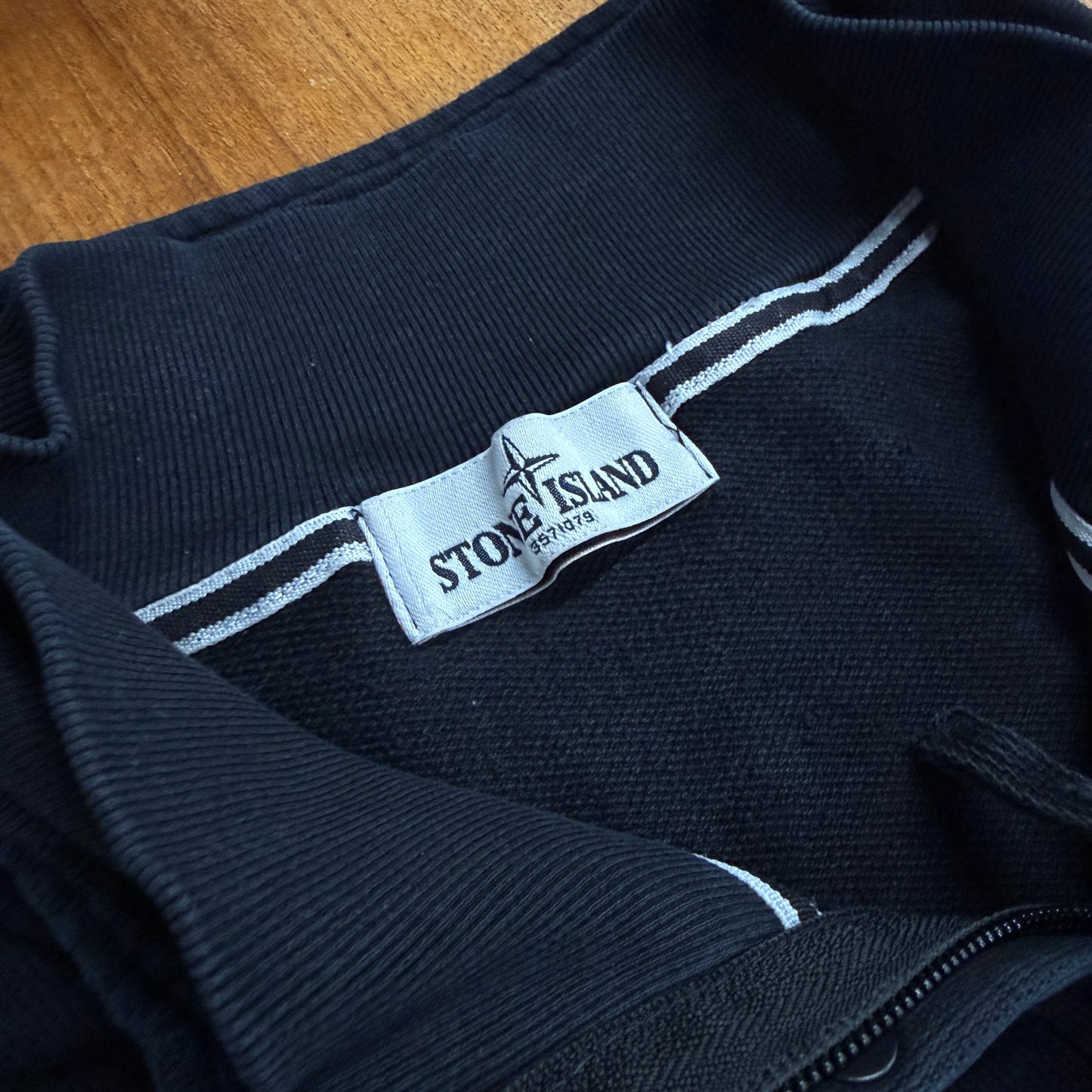 Stone Island Cotton Quarter Zip - Black