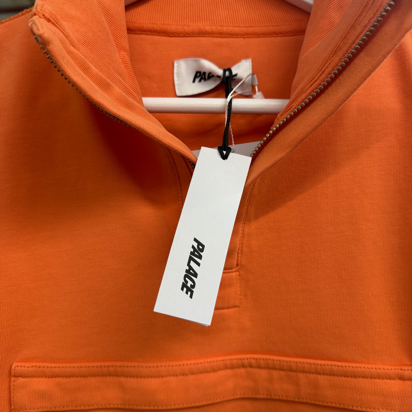 Palace Quarter Zip Washed Funnel 'Orange' FW23