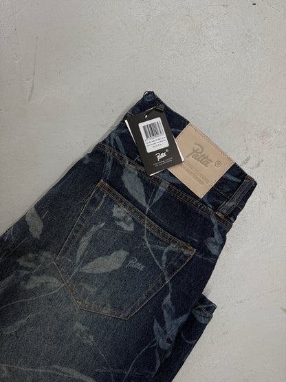 Patta Leaves Laser Print Denim Blue