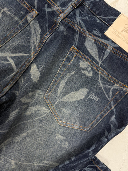 Patta Leaves Laser Print Denim Blue