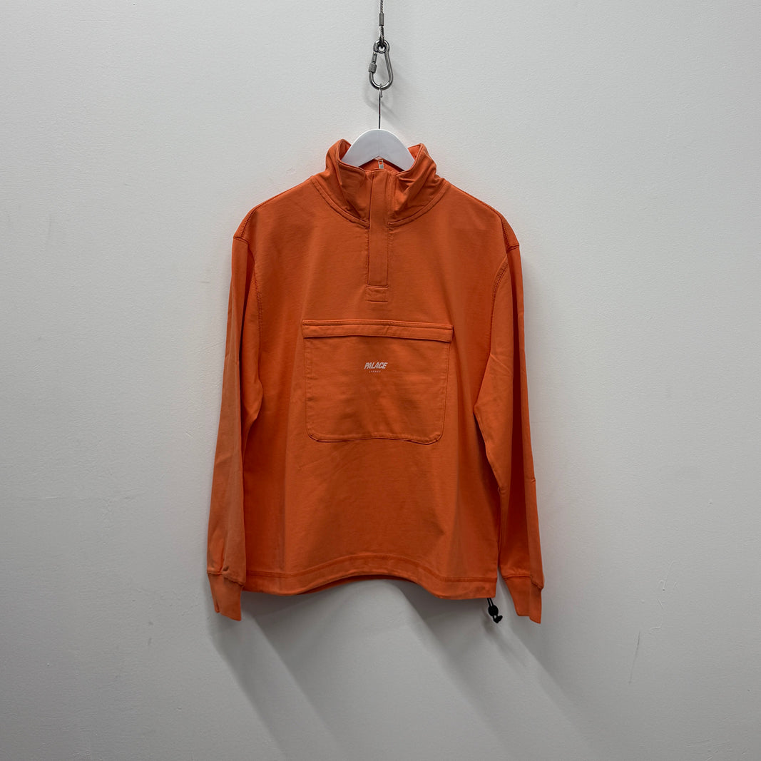 Palace Quarter Zip Washed Funnel 'Orange' FW23