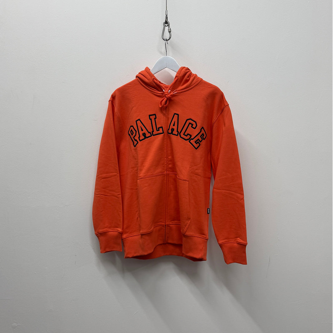Palace Outline Arch Zip Hooded Sweatshirt 'Orange'