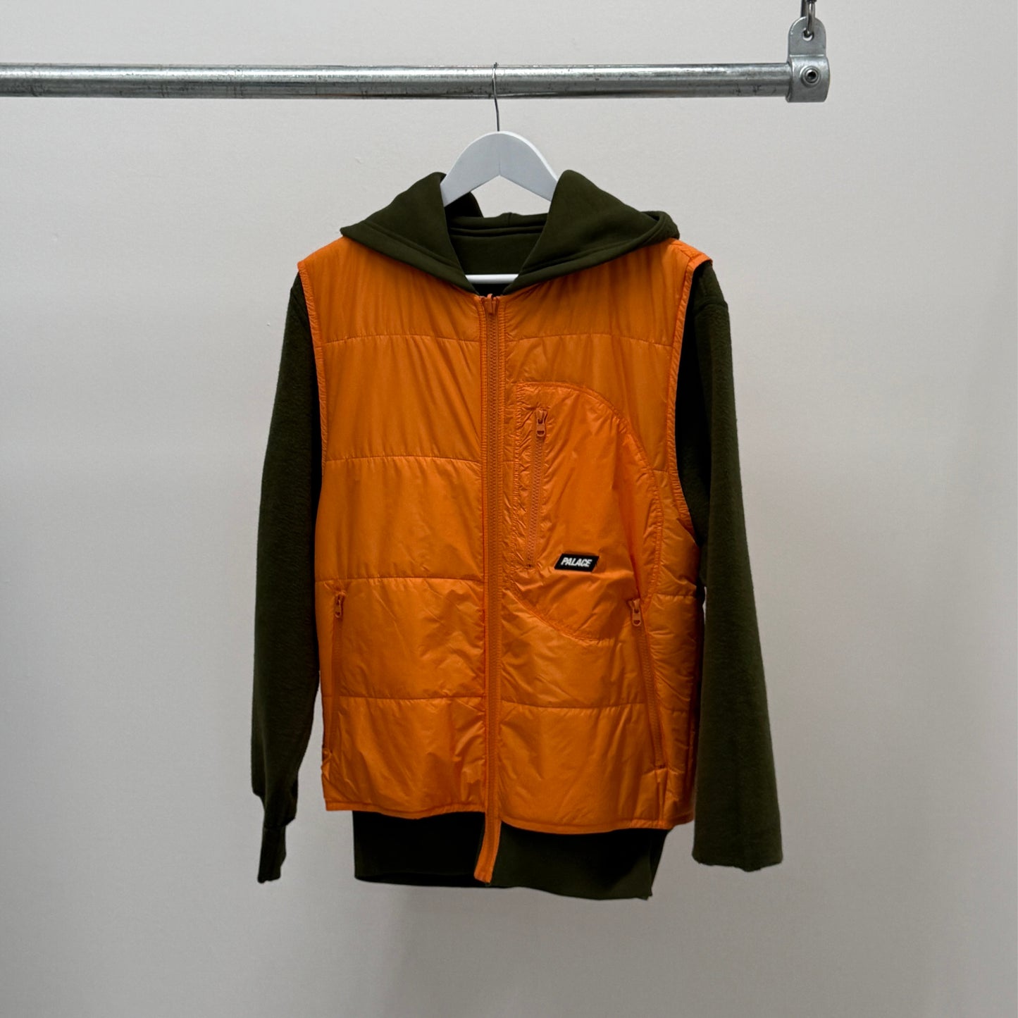 Palace Reversible Vest Hood 'Green/Orange'