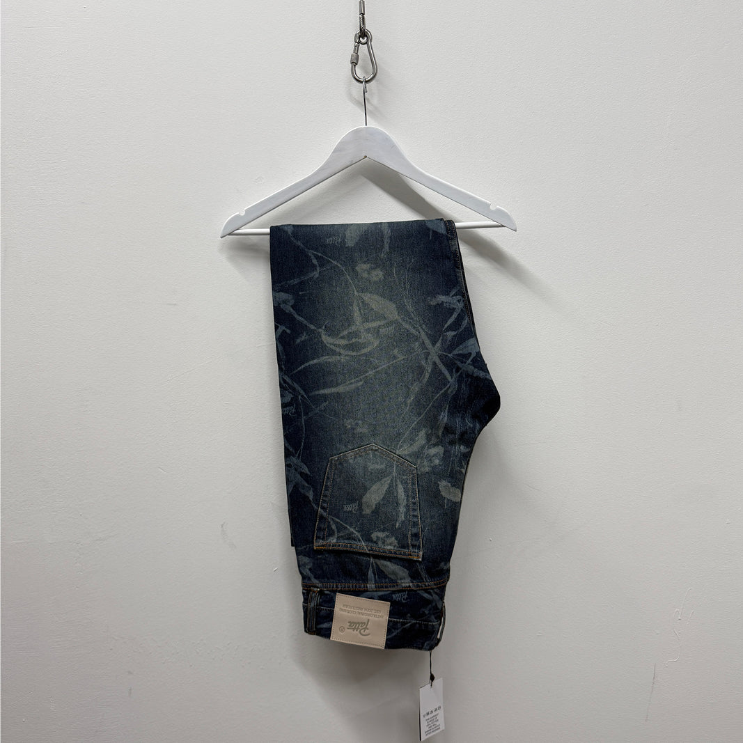 Patta Leaves Laser Print Denim Blue