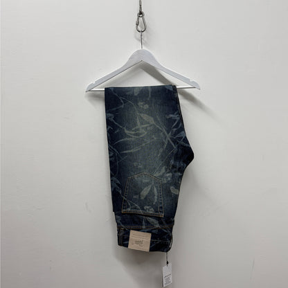 Patta Leaves Laser Print Denim Blue