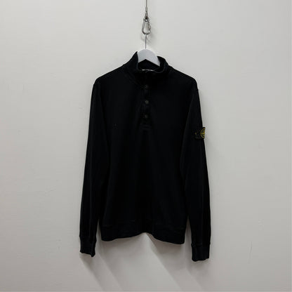 Stone Island Cotton Quarter Zip - Black
