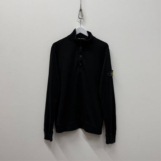 Stone Island Cotton Quarter Zip - Black