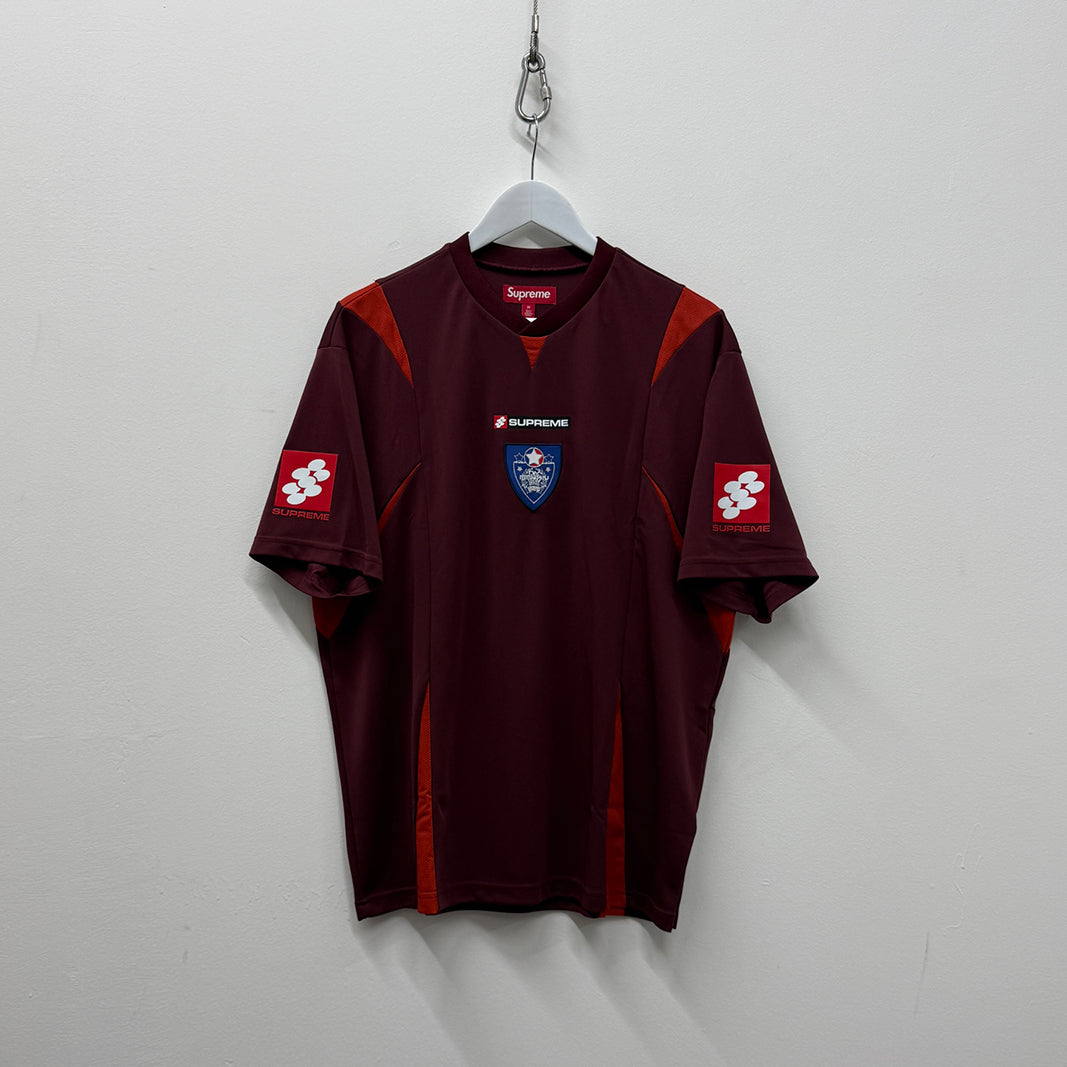 Supreme Mesh Slit Soccer Jersey 'Maroon'