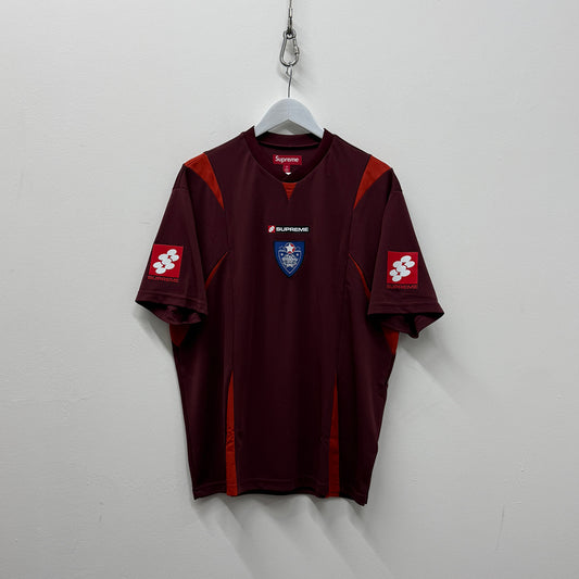 Supreme Mesh Slit Soccer Jersey 'Maroon'