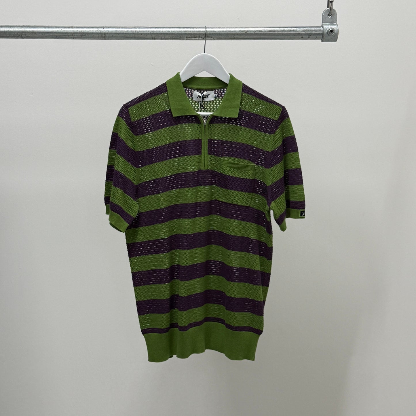 Palace Stripe Mesh Polo 'Green/Purple'