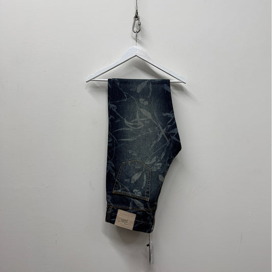 Patta Leaves Laser Print Denim Blue